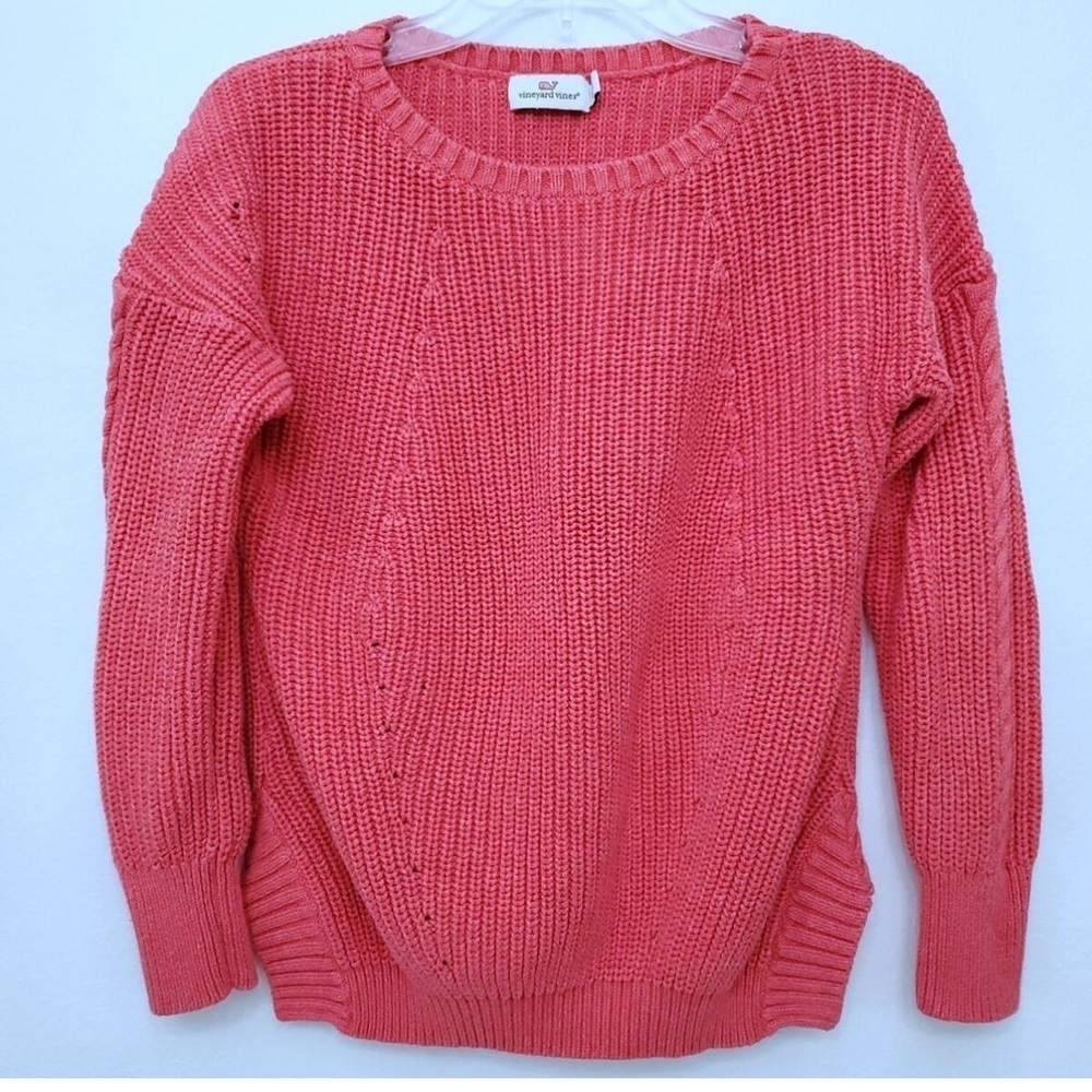 Vineyard Vines Pink Crew Neck Sweater with Relaxed Fit